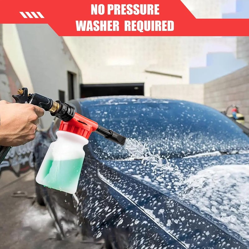 Siapupy مسدس رغوة غسيل السيارات، رشاش غسيل السيارات مع قرص رغوة قابل للتعديل، قاذف رغوة يتصل بأي خرطوم حديقة، مسدس صابون نحاسي متين بحجم 5/8" و 3/4" للاستخدام في المنزل والحديقة - Image 3